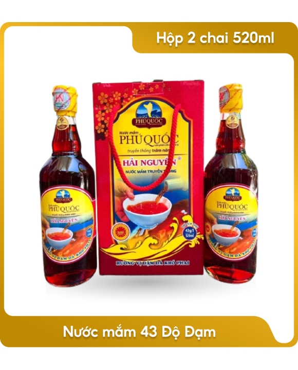 Nước mắm 43 Độ Đạm - Hộp 2 chai 520ml
