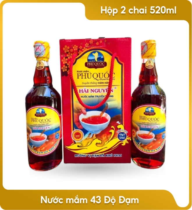 Nước mắm 43 Độ Đạm - Hộp 2 chai 520ml