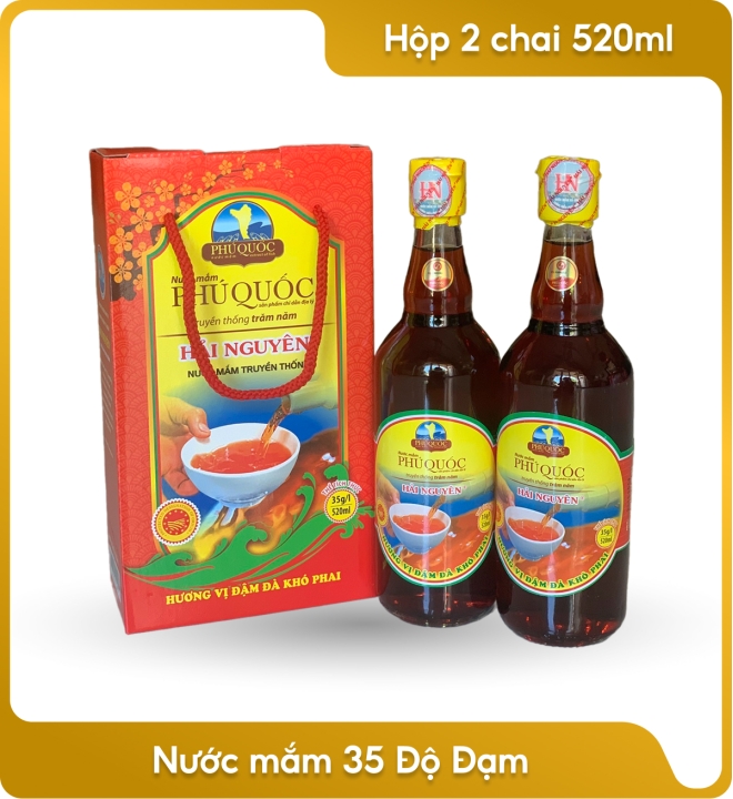 Nước mắm 35 Độ Đạm - Hộp 2 chai 520ml