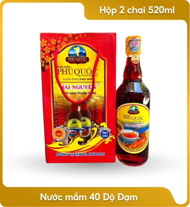 Nước mắm 40 Độ Đạm - Hộp 2 chai 520ml